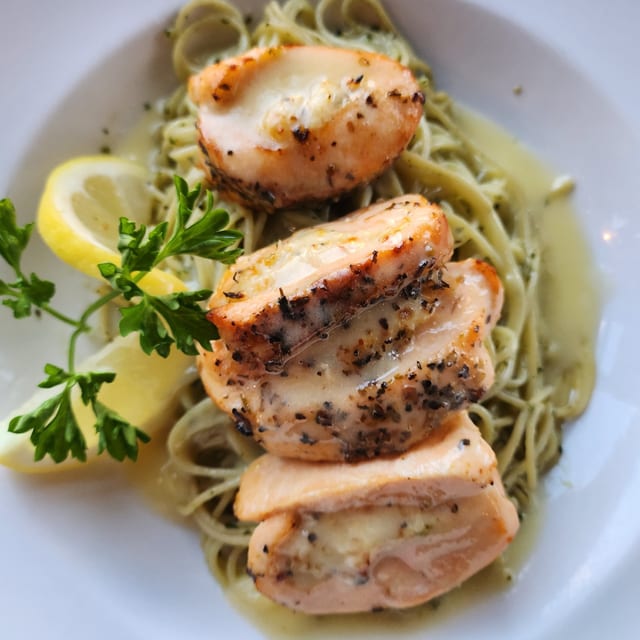 Crab Stuffed Salmon.