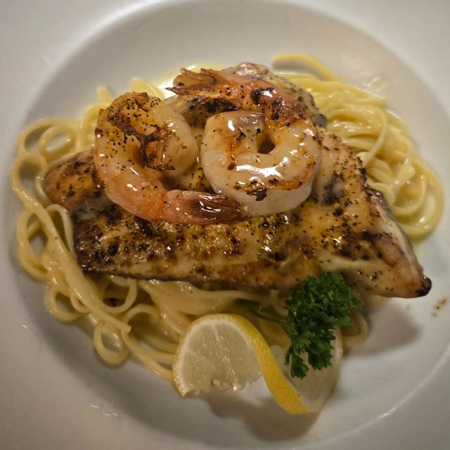Lemon Pepper Snapper & 2 Shrimp.